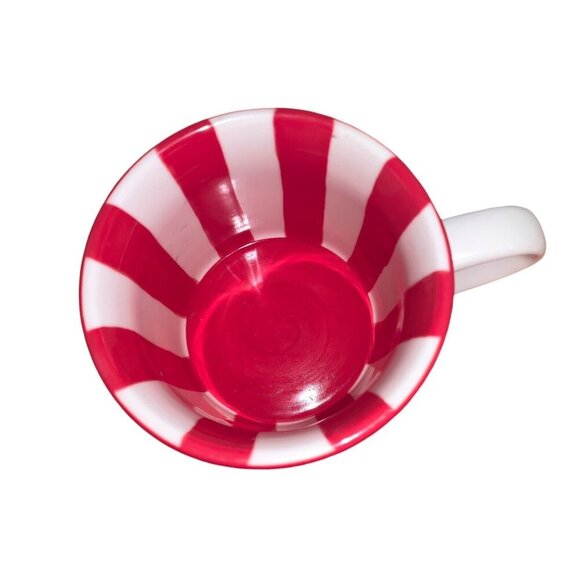 2007 Starbucks Jolly Red & White Peppermint Candy Holiday Coffee Mug 14oz - Picture 2 of 6